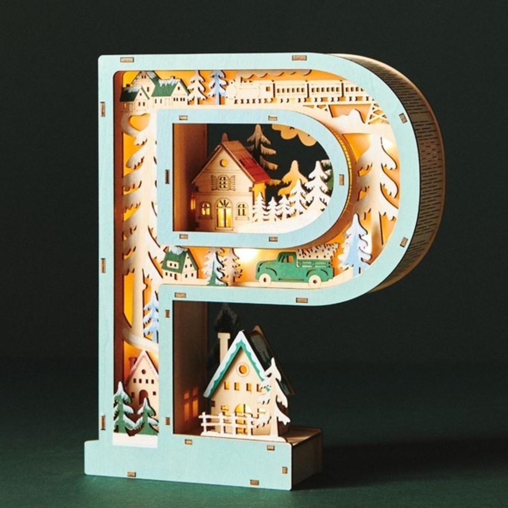 Anthropologie Monogram Wonderland Light-Up Scene Letter P (Flawed?)